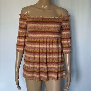 Rewind Floral Crop‎ Top in brown and tan Womens Size S